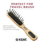 Kent PF21 Narrow Cushion Paddle Brush - Taming Fine Pins, Detangling Long, Thick and Curly Hair, Scalp Massager for Growth Stimulation on Wet or Dry Hair. Made in England