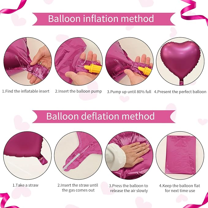 Biapian Foil Heart Balloons, Anniversary - Image 3