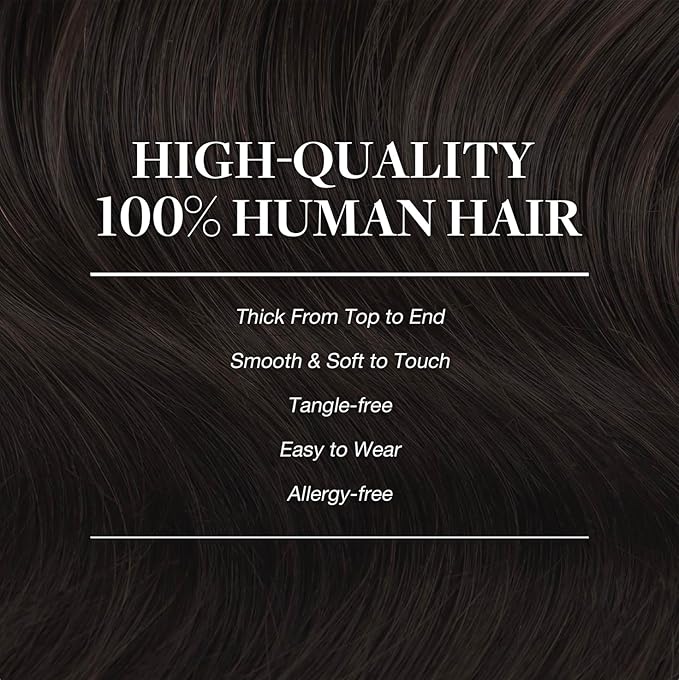 GOO GOO Clip in Hair Extensions Real Human Hair, Remy Human Hair Extensions Clip ins for Women, Natural Human Hair, 24inch 170g 7Pcs, #2 Dark Brown