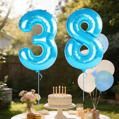 40 Inch Number 38 Balloons for 38th Birthday Party Decorations, 0-100 Jewelry - Image 3