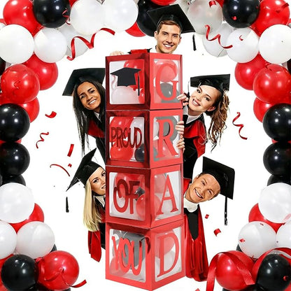 Graduation Decorations 2026, PROUD OF YOU, Class of 2026 130pcs Red and Black - Image 5