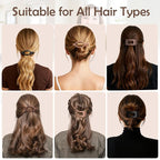 6 Pack Flat Hair Clips for Women Girls, French Flat Claw Clips for Think Hair Thin Hair with Strong Hold, Non-Slip, Matte Classic Barrettes for All Hair Styling