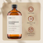 VINEVIDA Cedarwood Essential Oil 16 oz - Texas Candle Oil Scent - DIY Candle Scents - Bulk Oil for Soap Making