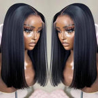Bob Wig Human Hair Real 100% Human Hair 180% Density Wigs for Black Women 5x1 Bob Lace Closure Wigs Human Hair Natrural Black 16inch