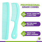 Mars Wellness 4 Piece Professional Comb Set Green - USA MADE - Fine Pro Tail, Dresser Hair Comb Styling Comb - Premium Grade for Men and Women - Parting Teasing and Styling