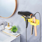 Hair Dryer Holder Wall Mounted, Hair Straightener Holder Metal, Adhesive Blow Dryer and Hair Straightener Holder, Bathroom Bedroom Hair Tool Organizer for Flat Iron,Curling Iron,Hairdryer