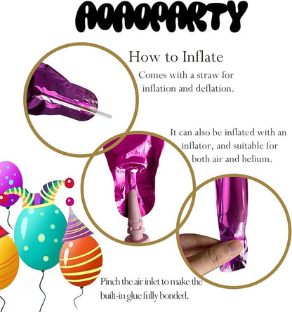 Hot Pink Happy Birthday Balloons Banner 16 Inch Mylar Foil | Happy Birthday - Image 5