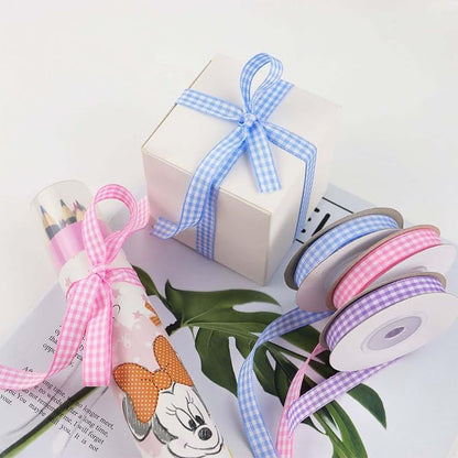 6 Roll Gingham Ribbon for Gift Wrapping 2/5 Inch x 10 Yards Plaid Gingham - Image 7