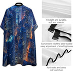 Large Long Salon Gown Cape, Haircut Cloth Apron Cape New York City Skyline Print Haircut Cloth Wrap Protector for Home Stylists