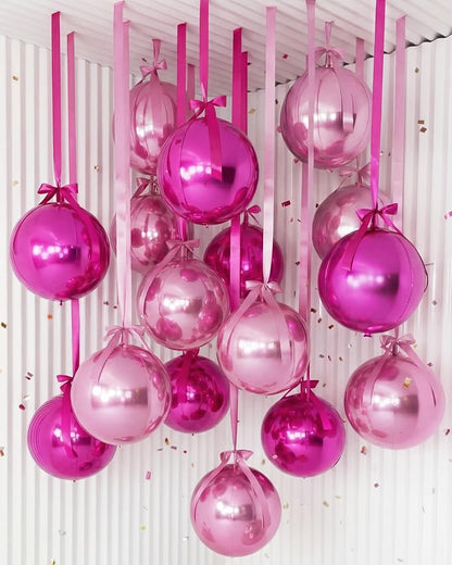 Jenaai 30 Set Round Foil Balloons Bulk 22 Inch 4d Metallic Giant Balloons Set by Jenaai