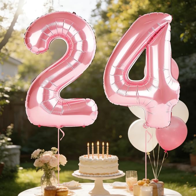 40 Inch Number 24 Balloons for 24th Birthday Party Decorations, 0-100 Jewelry - Image 3