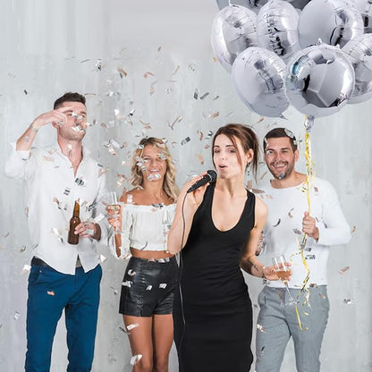 TONIFUL 30Pcs 18 Inch Round Balloons Large Silver Round Shape Foil Balloons Big - Image 4