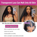 VIPbeauty 13x6 Deep Wave Lace Front Wigs Human Hair 200 Density Transparent HD Lace Frontal Wig for Black Women Pre Plucked With Baby Hair Virgin Hair Wigs 18 Inch