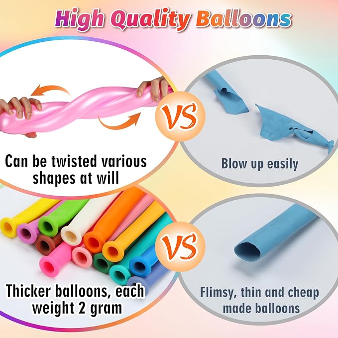 Apipi 100 Pcs Premium Latex 260 Balloons Kit - Image 7