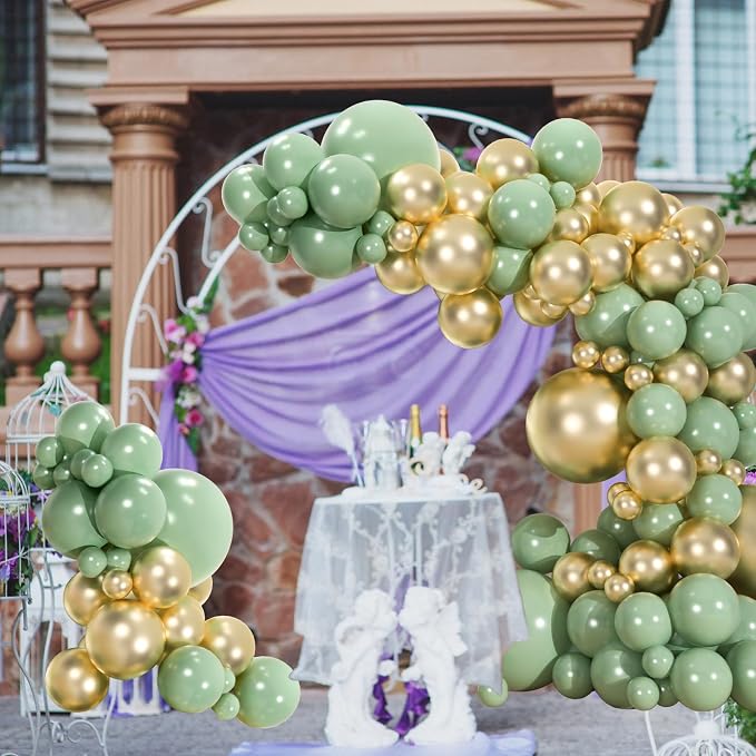 110pcs Sage Green and Metallic Balloons Garland Arch Kit, 18/12/10/5 Inch | - Image 5