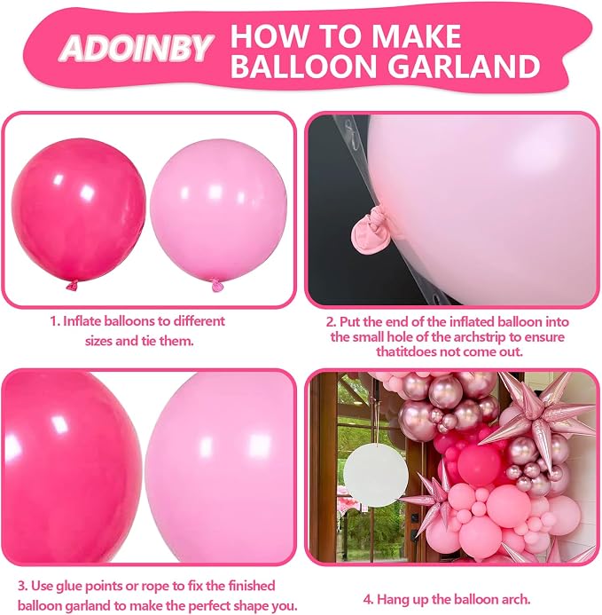 Pink Balloons Arch Kit, Princess Theme, Engagements, Galentine's Day, - Image 3