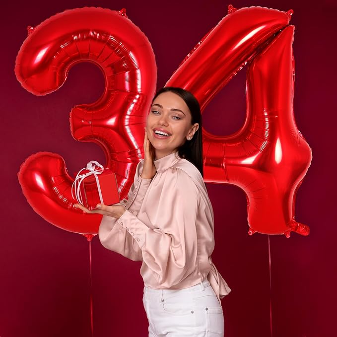 Red Number 4 Balloon 40 Inch, Big Large Foil Helium Number Balloons, Jumbo - Image 5