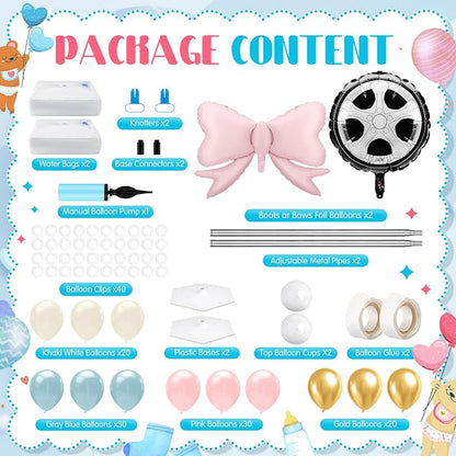 Lunmon 2 Sets Burnouts or Bows Gender Reveal Decorations, Burnouts or Bows - Image 2