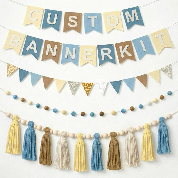 SmoothNovelty 139 Pcs Felt DIY Custom Banner Kit Include 104 Letters 18 by SmoothNovelty
