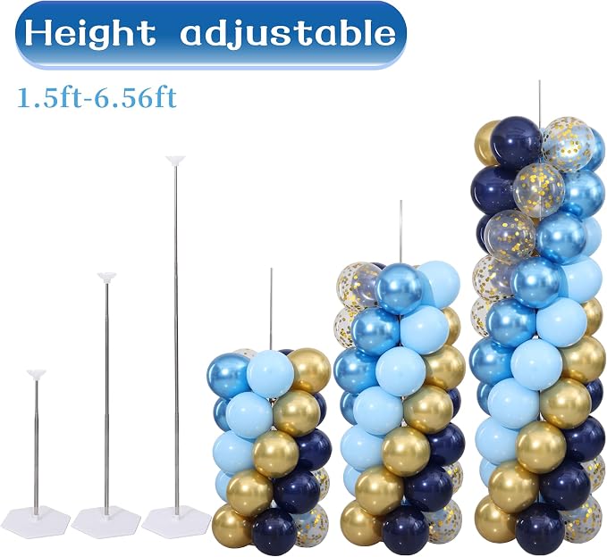 Navy Blue and Gold Balloon Column Stand Kit Set of 2 - Image 4