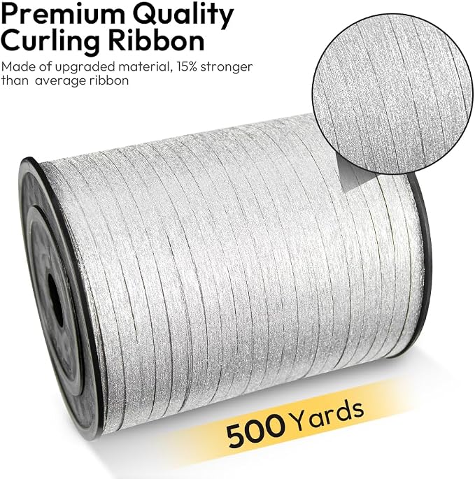 500 Yards Curling Ribbon for Gift Wrapping, 3/16" Balloon String for Christmas - Image 2