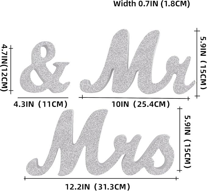 VIOPVERY Wooden Mr & Mrs Wedding Sign - Image 2