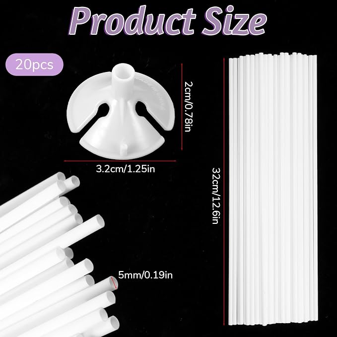 20 Pcs Balloon Sticks, Plastic Balloon Holder Sticks - Image 2