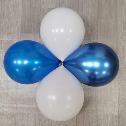 100Pcs Blue and White Column Tower Balloons - Image 3