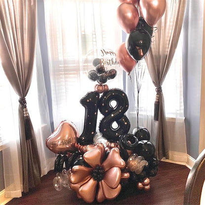 Lingqiang 80th Birthday Balloons Black - Image 3