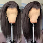 GOLFMAX Yaki Kinky Straight Lace Front Wigs Human Hair 34 Inch 13x4 Transparent HD Lace Frontal Wig Pre Plucked With Baby Hair Yaki Straight Human Hair Wigs For Black Women