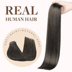 GOO GOO Clip in Hair Extensions Real Human Hair, Remy Human Hair Extensions Clip ins for Women, Natural Human Hair, 24inch 160g 7Pcs, 1C Mocha Brown