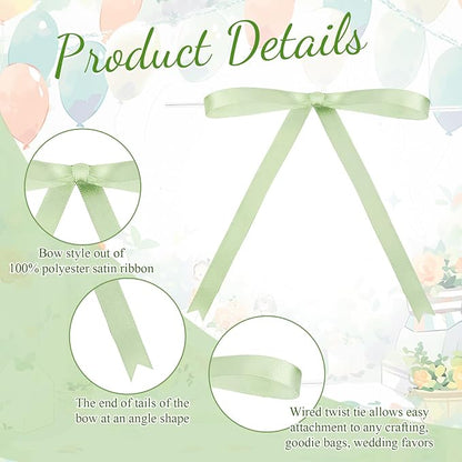 Riceshoot Sage Green Bows - Image 3