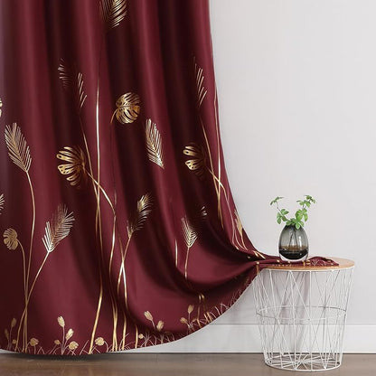 Burgundy Red Blackout Curtains for Living Room 102 Inches Long, Room Darkening - Image 3