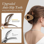 Upgraded 8 Pack French Flat Hair Clips for Women Girls, Matte Lay Flat Claw Clips, Large No-Slip Claw clips for Thick & Thin Hair, Strong Hold Styling Barrettes Accessories for Daily Styling(Neutral)