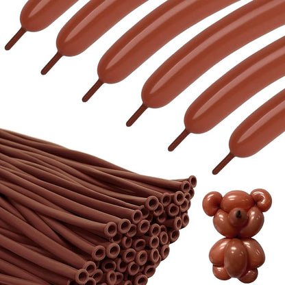 Long Balloons - Coffee Brown 260 Balloons by KEXINGTUO