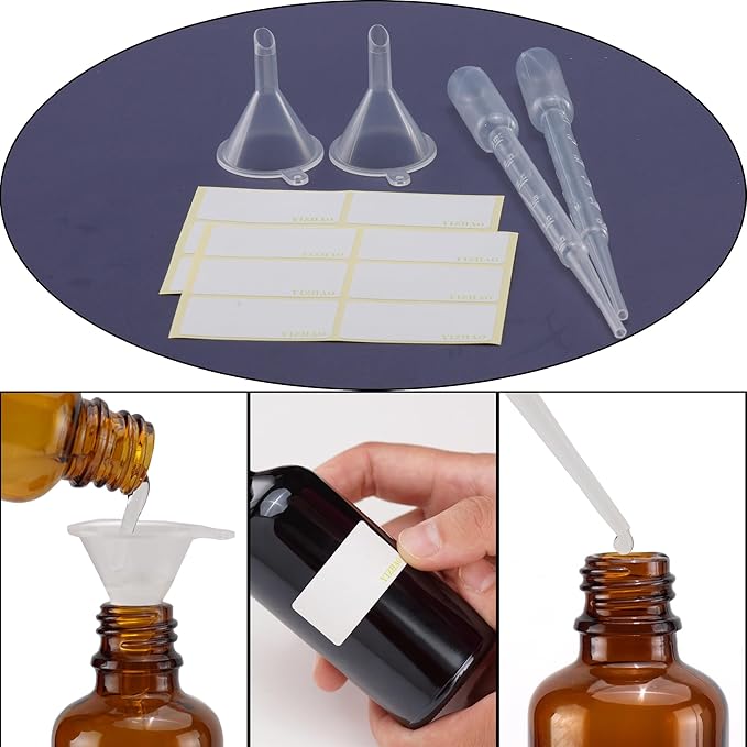 YIZHAO Blue Glass Dropper Bottle 4oz, Tincture Bottles with Glass Dropper, for Essential Oils, Aromatherapy, Cosmetic, Laboratory, Pharmacy, Liquids, Travel –9 Pcs