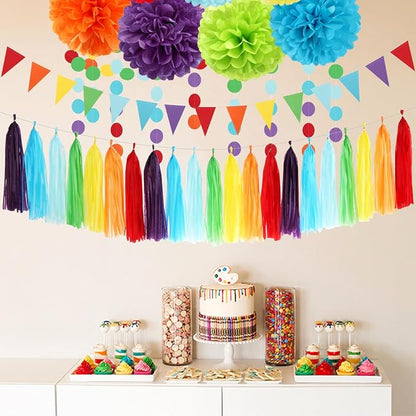 Rainbow Red-Orange Green-Blue Purple Party-Decorations - Image 7