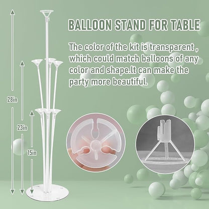 FYSUIMU 4Set Pink and Green Balloon Stand Kit Pastel Pink White Sage Green - Image 7