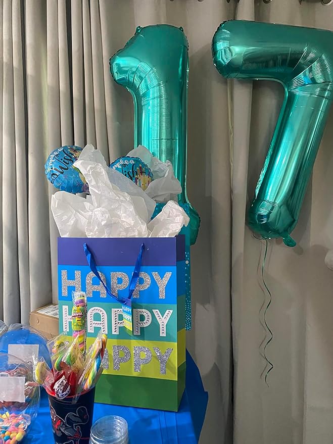 1 Number Balloons 40 Inch for 1st 11 Birthday Party Wedding, Inflation Straw & - Image 3