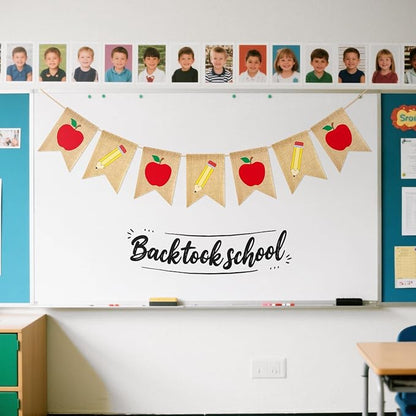 Back to School Burlap Banner NO DIY First Day of School Banner Pre-Strung | - Image 5