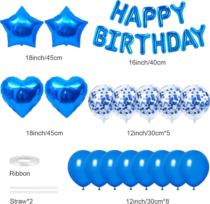 CANREVEL Happy Birthday Banner Decoration + 30pcs Star Balloons, - Image 2