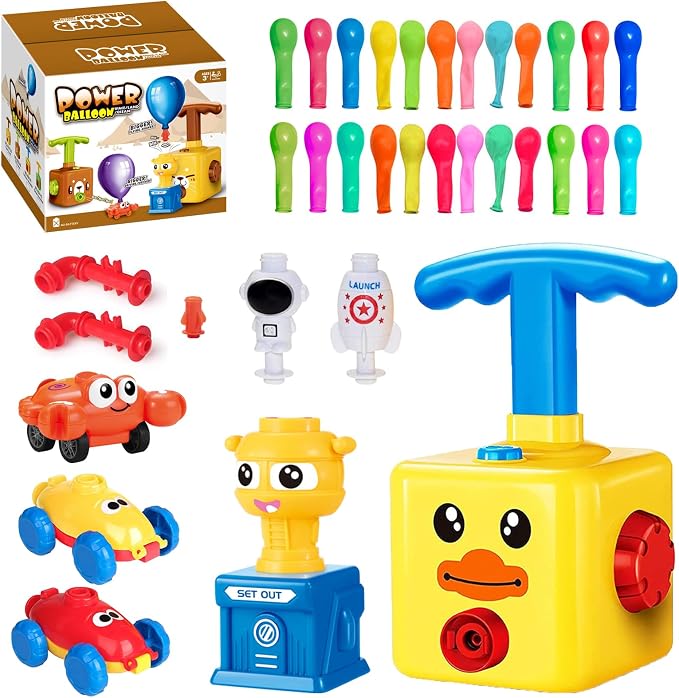 Balloon Launcher Toy Set, Balloon Powered Cars, Creative Inflatable Pump Racing by Unknown