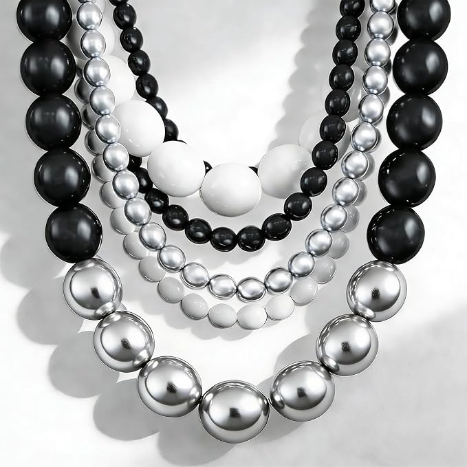 Black White and Silver Linking Balloons, Metallic Silver Quick Linked - Image 8