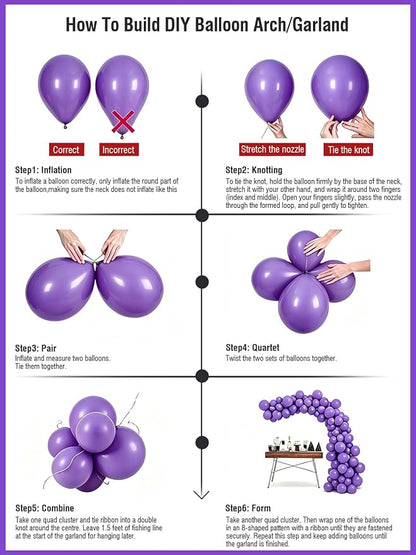 Purple Balloons 12 Inch 60 Pcs Dark Royal Purple Latex Balloons - Image 6