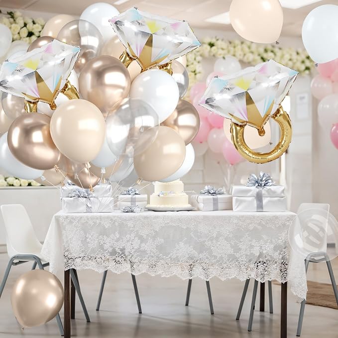 Beige White Gold Balloons, 12 Inch Nude Metallic Champagne Gold Cream White - Image 6