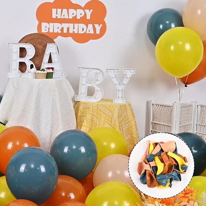 HILAVO Retro Blue Yellow and Orange Balloons - Image 3