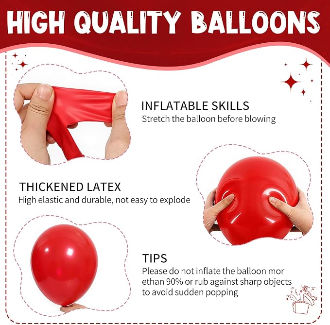154 PCS Red and Black Balloon Arch Kit, Different Sizes - Image 5