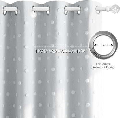 PONY DANCE White Curtains for Living Room 84 Inches Long, 52W x 84L | Thermal - Image 3