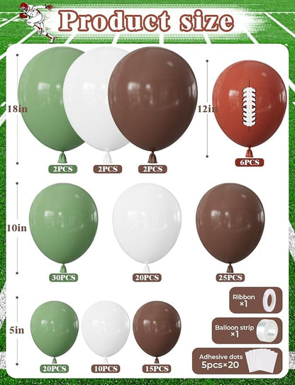 Football Balloon Garland Arch Kit, Sage Green White Latex Balloon - Image 4