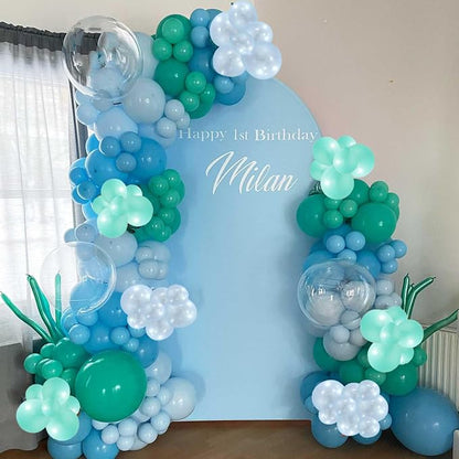 Teal Blue White Balloons 12Inch Under The Sea Balloon Ocean Balloons Turquoise - Image 5